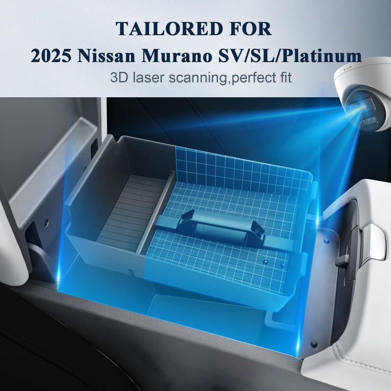 BIBIBO for 2025 Murano Center Console Organizer 2025 Nissan Murano SV/SL/Platinum Console Tray 2025 Murano Insert Glove Pallet Organizer 2025 Nissan Murano Accessories 2025 Murano Armrest Organizer - Image 3